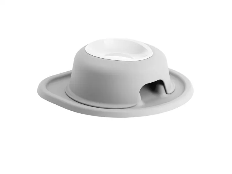 Weathertech Pet Feeding System Single High 8Oz 3In. Poly Bowl - Light Grey 1