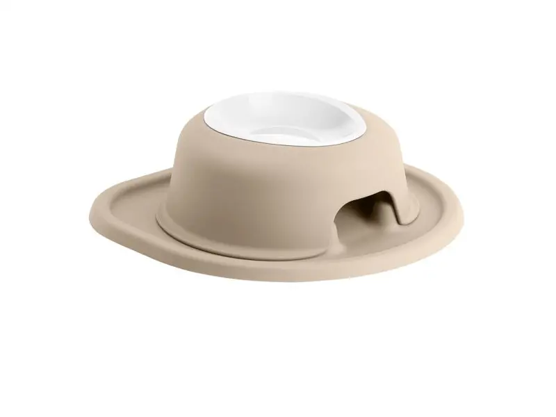 Weathertech Pet Feeding System Single High 8Oz 3In. Poly Bowl - Tan 1