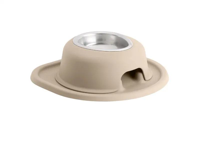 Weathertech Pet Feeding System Single High 8Oz 3In. Stainless Bowl - Tan 1