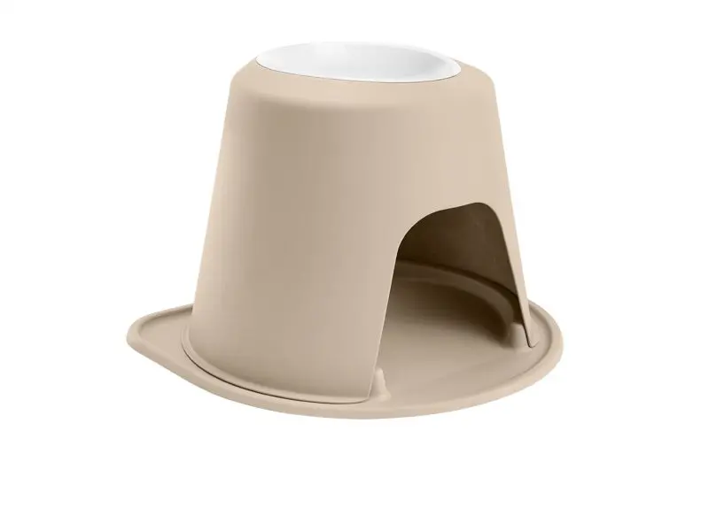 Weathertech Pet Feeding System Single High 96Oz 14In. Poly Bowl - Tan 1