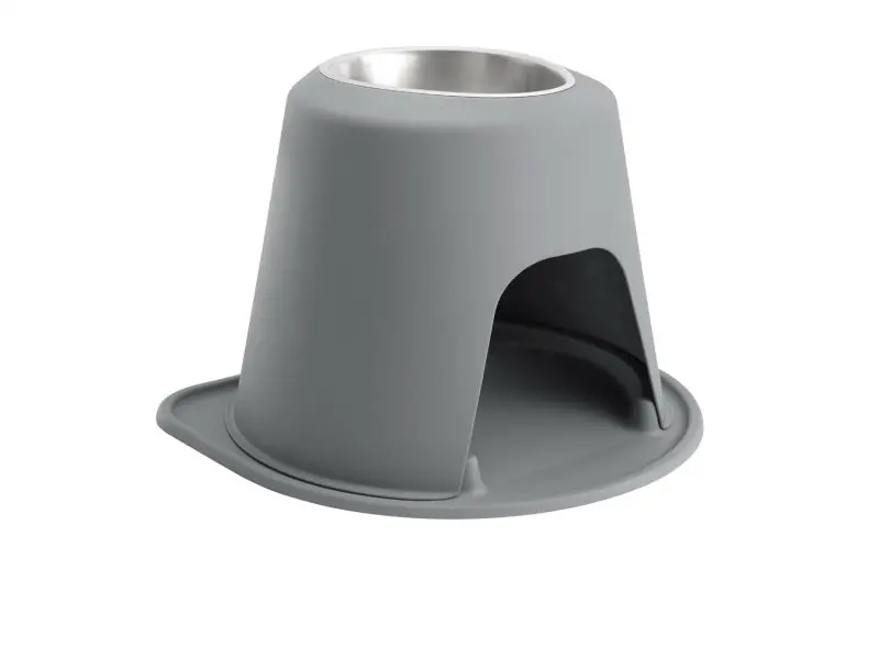 Weathertech Pet Feeding System Single High 96Oz 14In. Stainless Bowl - Dark Grey 1