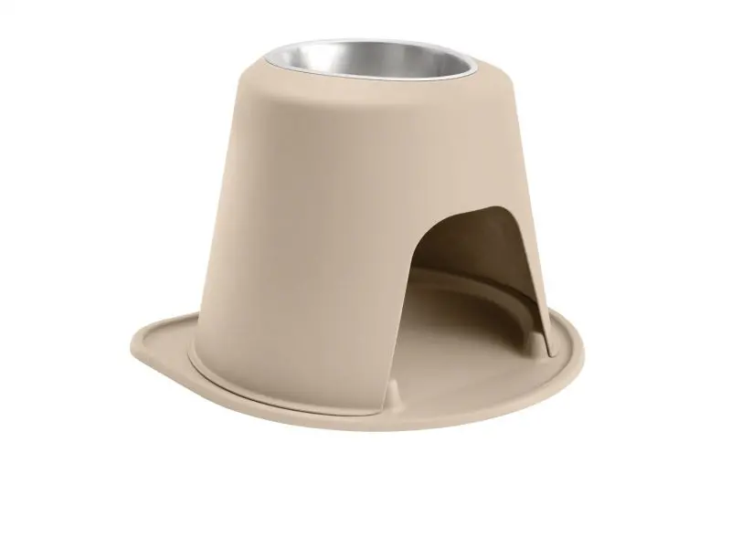 Weathertech Pet Feeding System Single High 96Oz 14In. Stainless Bowl - Tan 1
