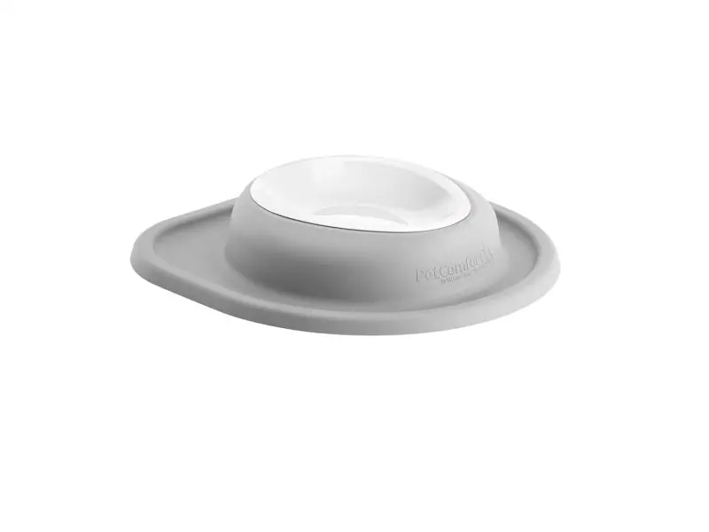 Weathertech Pet Feeding System Single Low 16Oz 2In. Poly Bowl - Light Grey 1