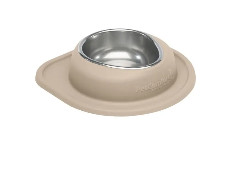 Weathertech Pet Feeding System Single Low 32Oz 3In. Stainless Bowl - Tan 1