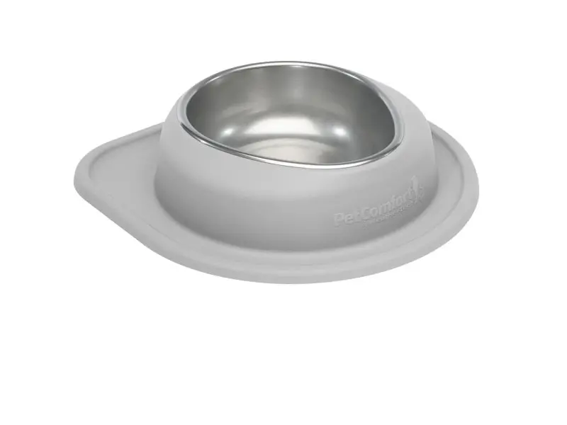Weathertech Pet Feeding System Single Low 64Oz 3In. Stainless Bowl - Light Grey 1