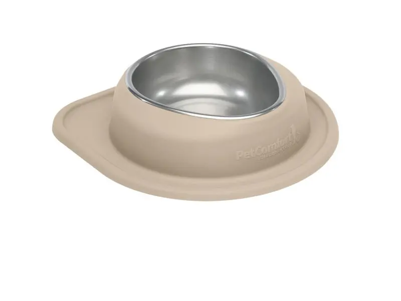 Weathertech Pet Feeding System Single Low 64Oz 3In. Stainless Bowl - Tan 1