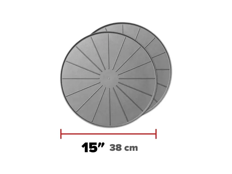 Weathertech Plant Mats/Coasters 15In. Round - Grey (2Pc Set) 1