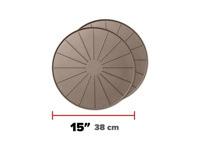 Weathertech Plant Mats/Coasters 15In. Round - Tan (2Pc Set) 1
