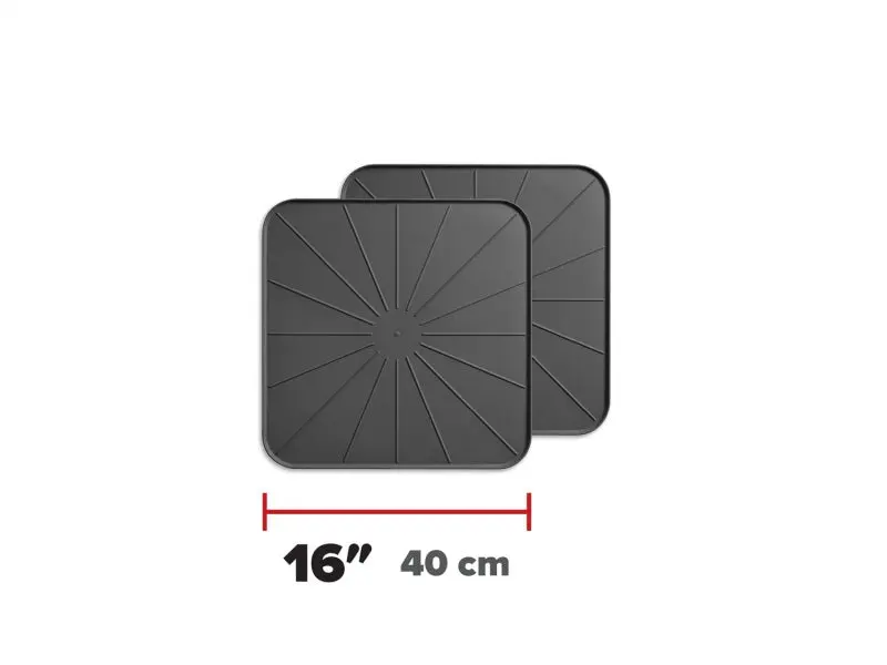 Weathertech Plant Mats/Coasters 16In. Square - Black (2Pc Set) 1