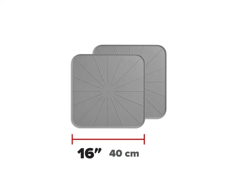 Weathertech Plant Mats/Coasters 16In. Square - Grey (2Pc Set) 1