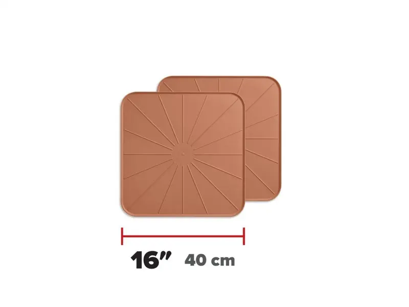 Weathertech Plant Mats/Coasters 16In. Square - Terracotta (2Pc Set) 1