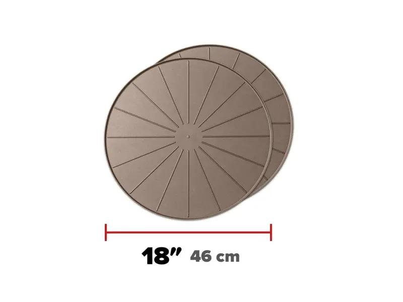 Weathertech Plant Mats/Coasters 18In. Round - Tan (2Pc Set) 1