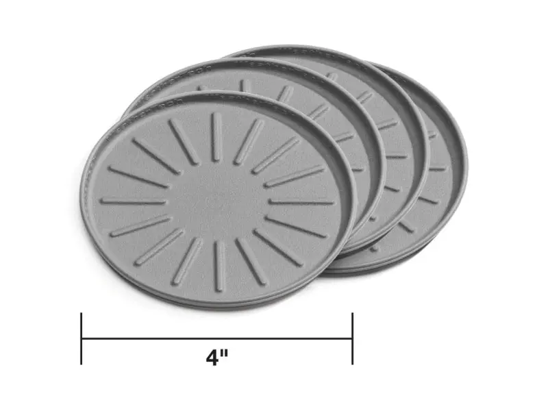 Weathertech Round Coaster Set 4In. - Grey (Set Of 4) 1