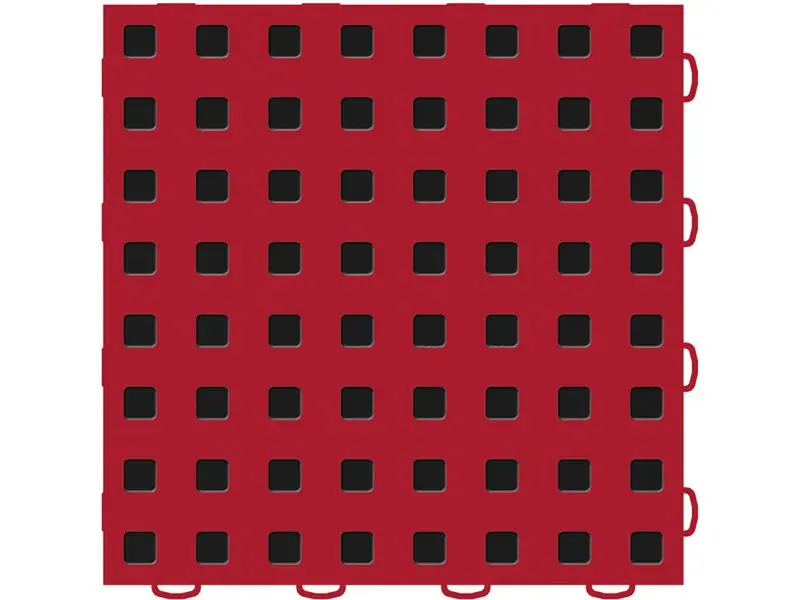 Weathertech Techfloor - 12In X 12In Tiles - Red/Black **Order In Qtys Of 10 1