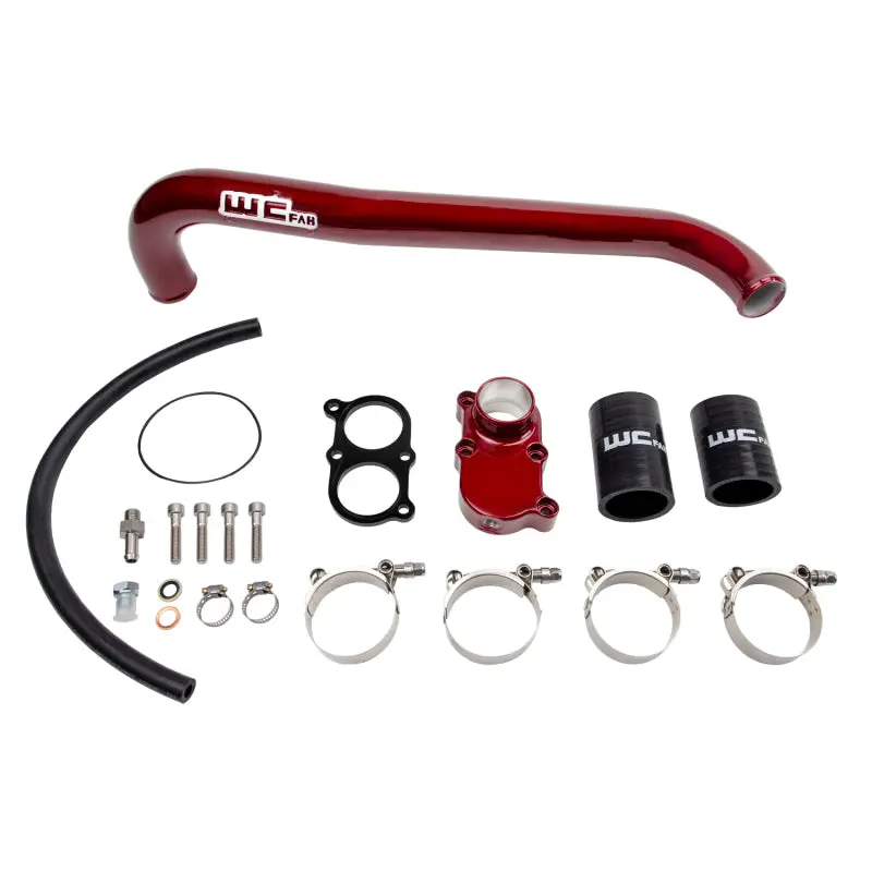 Wehrli 01-05 Chevrolet 6.6L Lb7/Lly Duramax Thermostat Housing & Upper Coolant Pipe Kit - Bengal Red 1