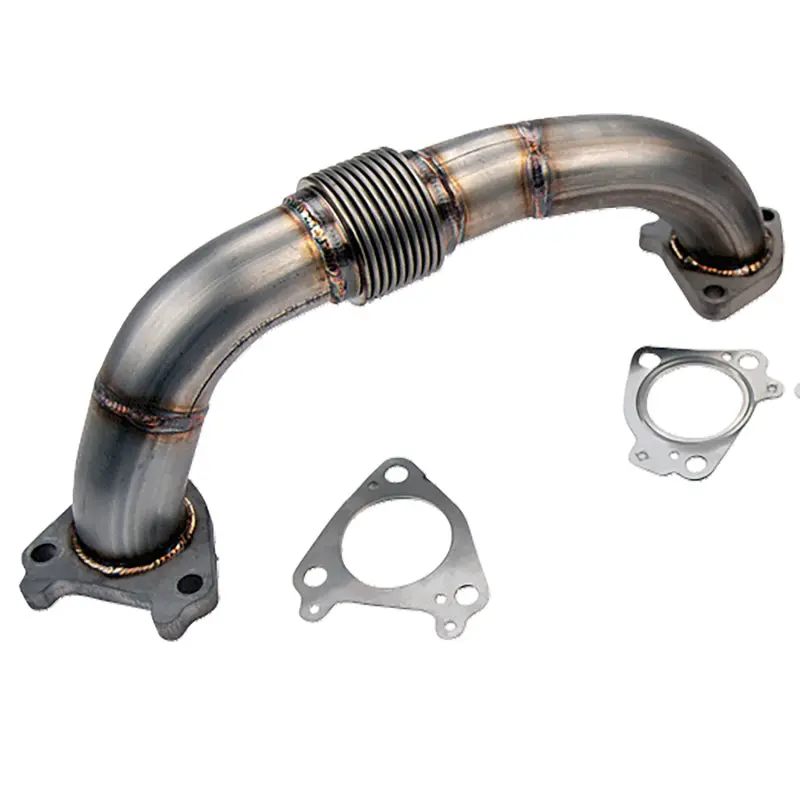 Wehrli 01-16 Chevrolet 6.6L Duramax 2In Stainless Driver Side Up Pipe W/Gaskets (Single/Twin Turbo) 1