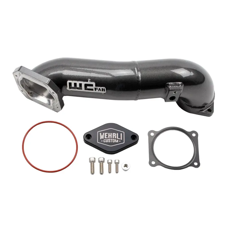 Wehrli 11-16 Lml Duramax Passenger Side Upper Crossover Intercooler Pipe Kit - Candy Teal 1