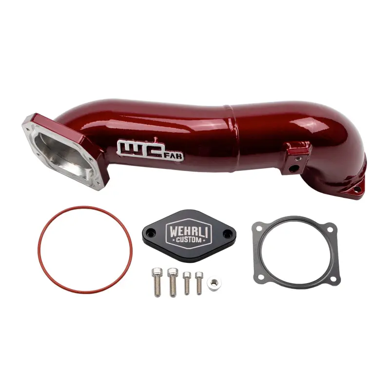 Wehrli 11-16 Lml Duramax Passenger Side Upper Crossover Intercooler Pipe Kit - Wcfab Red 1
