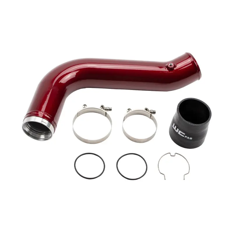 Wehrli 17-19 Chevrolet 6.6L L5p Duramax Passenger Side 3.5In Intercooler Pipe - Wcfab Red 1