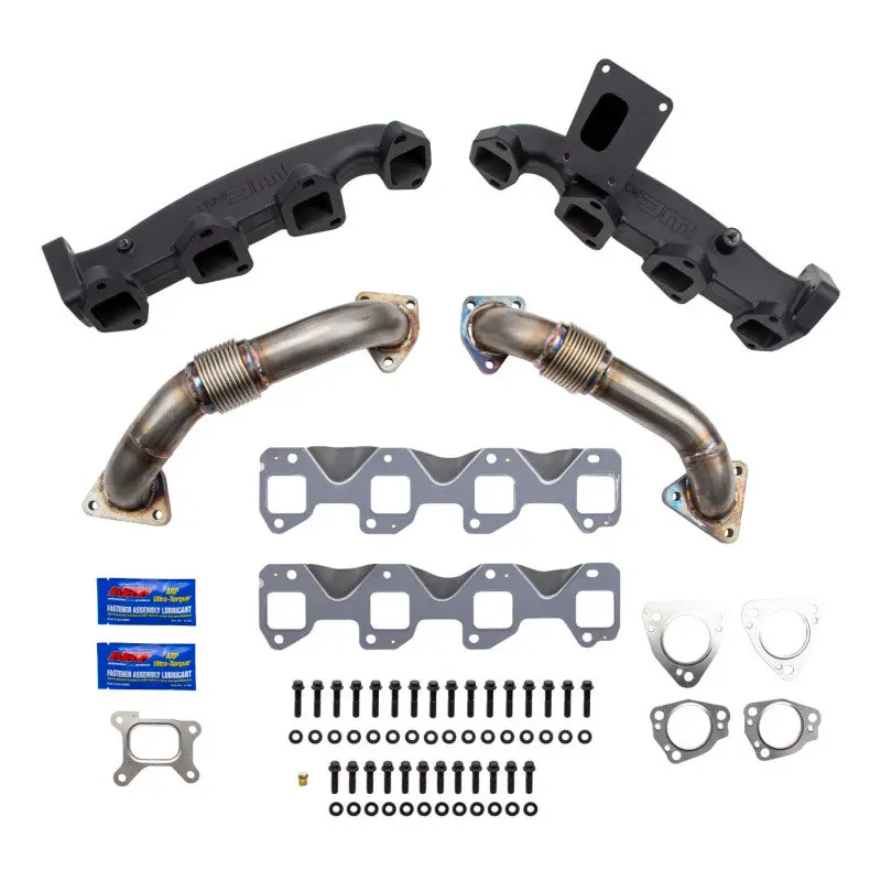 Wehrli 17-24 Chevrolet Duramax Billet Exhaust Manifold & Stainless Up Pipe Kit W/ Gaskets & Hardware 1