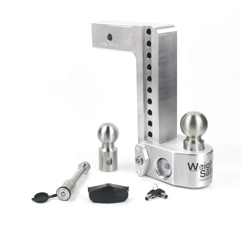 Weigh Safe 10In Drop Hitch W/Built-In Scale & 2.5In Shank (10K/18.5K Gtwr) W/Ws05 - Aluminum 1