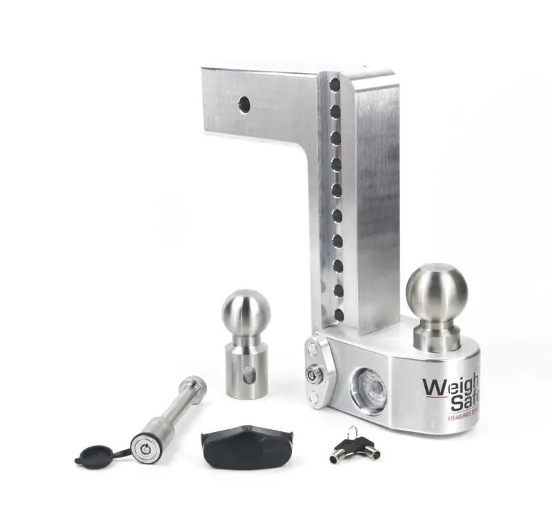 Weigh Safe 10In Drop Hitch W/Built-In Scale & 3In Shank (10K/21K Gtwr) W/Ws05 - Aluminum 1