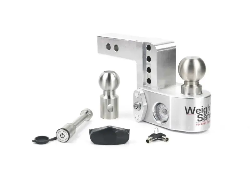 Weigh Safe 4In Drop Hitch W/Built-In Scale & 2In Shank (10K/12.5K Gtwr) W/Ws05 - Aluminum 1