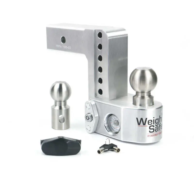 Weigh Safe 6In Drop Hitch W/Built-In Scale & 2.5In Shank (10K/18.5K Gtwr) - Aluminum 1