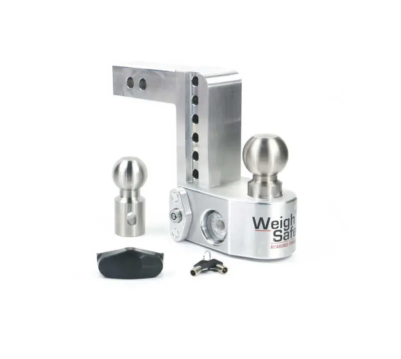 Weigh Safe 6In Drop Hitch W/Built-In Scale & 2In Shank (10K/12.5K Gtwr) - Aluminum 1