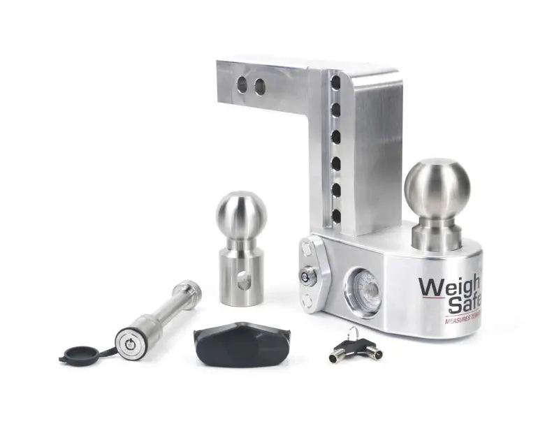 Weigh Safe 6In Drop Hitch W/Built-In Scale & 2In Shank (10K/12.5K Gtwr) W/Ws05 - Aluminum 1