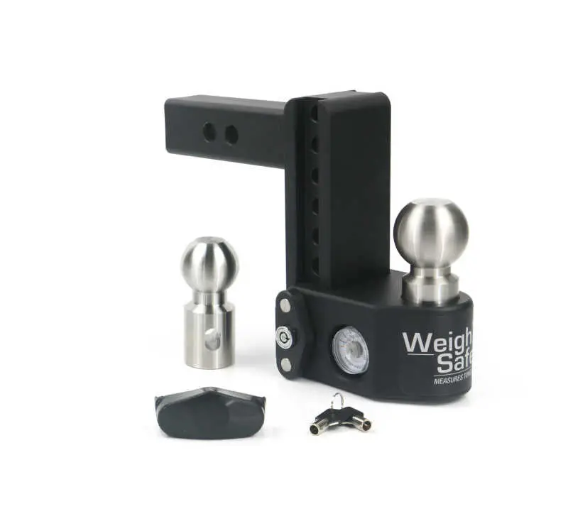 Weigh Safe 6In Drop Hitch W/Built-In Scale & 2In Shank (10K/15K Gtwr) - Steel 1