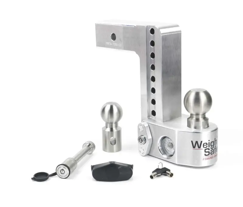 Weigh Safe 8In Drop Hitch W/Built-In Scale & 2.5In Shank (10K/18.5K Gtwr) W/Ws05 - Aluminum 1