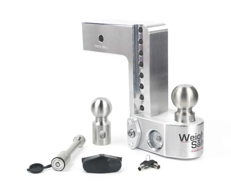 Weigh Safe 8In Drop Hitch W/Built-In Scale & 3In Shank (10K/21K Gtwr) W/Ws05 - Aluminum 1