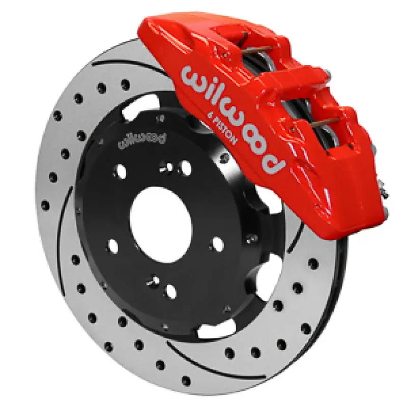 Wilwood 02-06 Acura Rsx Drilled & Slotted Front Rotor Kit - Red Calipers 1