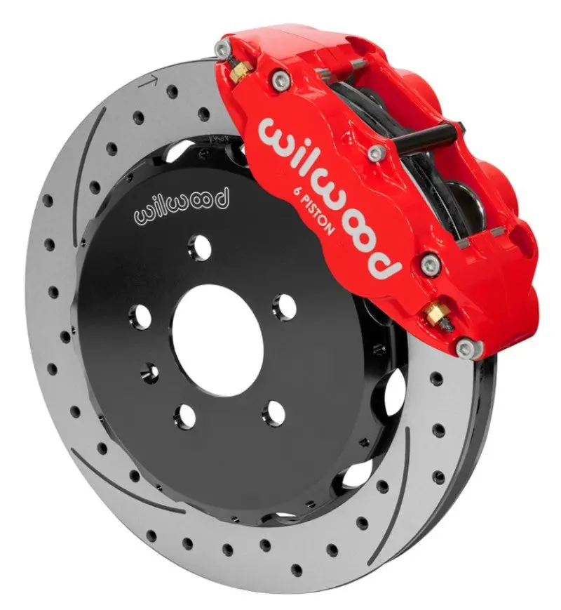Wilwood 03-08 Audi A4 Forged Narrow Superlite 6R Front Big Brake Kit 12.88In Rotor Dia (Red) W/ Line 1