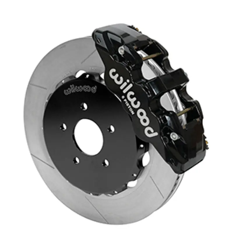 Wilwood 09-13 Nissan 370Z/G37 Aero6 Big Brake Front Brake Kit - Slotted (Black) 1