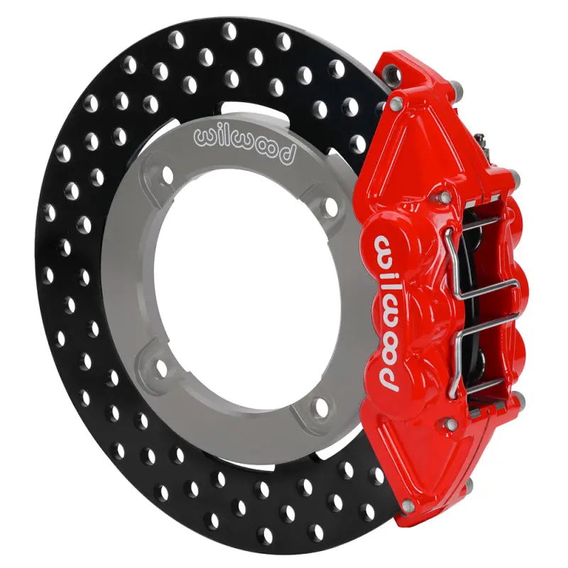 Wilwood 19-22 Honda Talon 1000 Red 4-Piston Rear Kit 11.25In - Drilled Rotors 1
