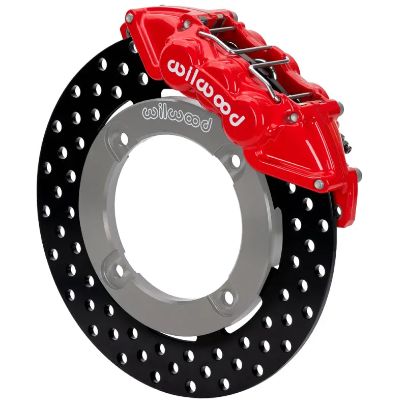 Wilwood 19-22 Honda Talon 1000 Red 6-Piston Front Kit 11.25In - Drilled Rotors 1