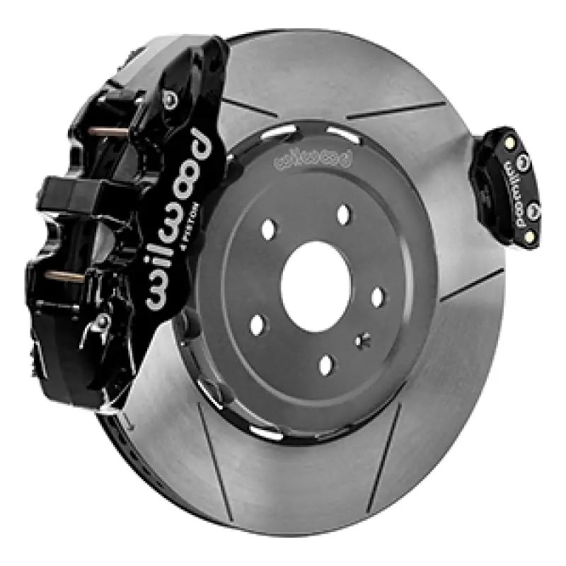Wilwood 20-23 Chevy Corvette C8 Aero4 Black Rear Big Brake Kit - Slotted 1