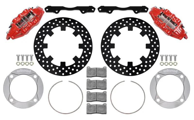 Wilwood 2014+ Polaris Rzr Xp 1000 Front Kit 11.25In Drilled - Red 1