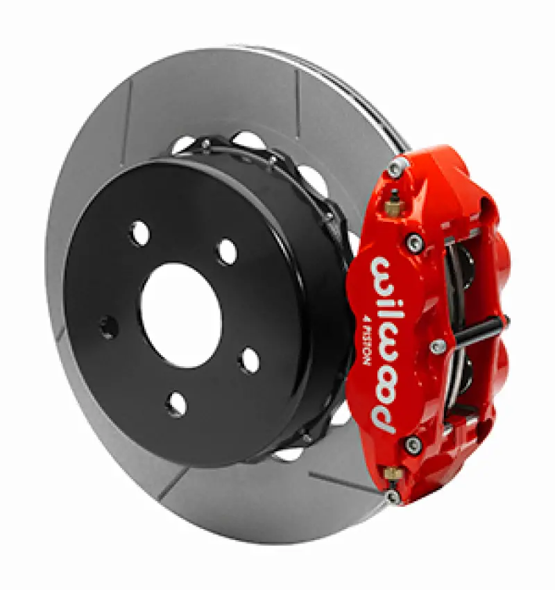 Wilwood 2020+ Jeep Gladiator (Jt) Narrow Superlite 4R Rear Slotted Brake Kit 14.00In Red W/ Lines 1