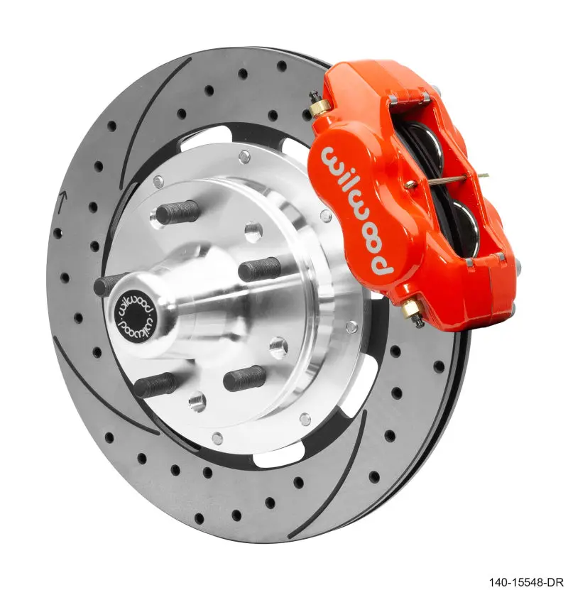 Wilwood 55-57 Chevrolet Bel Air W/ Cpp Spindle Forged Dynalite Front Big Brake Kit - Red 1