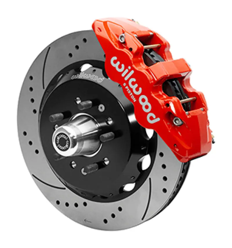 Wilwood 55-57 Chevy Bel Air Aerolite 6R Kit, 5 X 4.50In/4.75In Hub - 14.00In D&S Rotor - Red 1