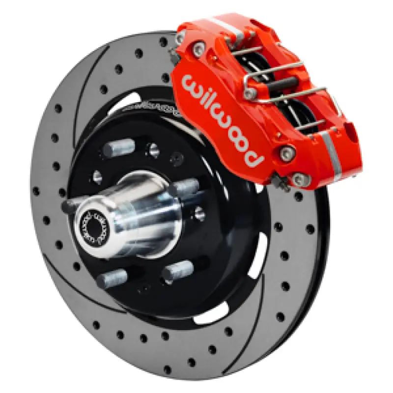 Wilwood 55-57 Chevy Bel Air Dynapro 4 Kit, 5 X 4.50In/4.75In Hub - D&S - Red 1