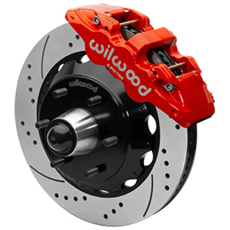 Wilwood 63-87 C10 Cpp Spindle Aero6 Front Bbk 14In Drilled/Slotted 6X5.5 Bc - Red 1