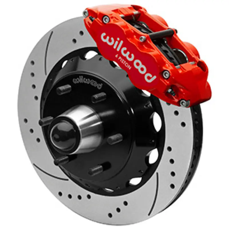 Wilwood 63-87 C10 Fnsl6r Front Big Brake Kit 14In Drill/Slot 6X5.5 Bp For Drop Spindles - Red 1