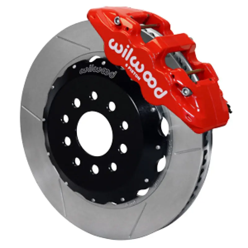 Wilwood 63-87 Chevy C10/C15 Aero6 Front Brake Kit Red Caliper 14.25In Gt Slotted Rotor 1