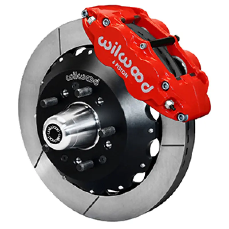 Wilwood 65-68 Chevy Impala W/ Drum Spindle- Fnsl6r - 12.88 In Vented Gt Rotor Red 1