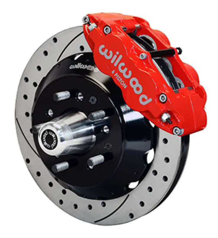 Wilwood 69-70 Chevy Impala W/ Disc Or Drum 69-82 Corvette Fnsl6r 12.88 In Gt Rotor Drilled Red 1