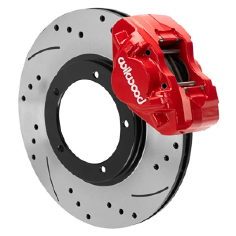 Wilwood 69-74 Porsche 911 D31 11.10In. Front Brake Kit W/ Flex Lines - Drilled Rotors (Red) 1